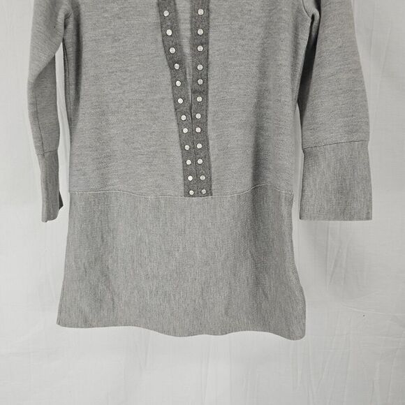 Tory Burch Yessica Sweater In Gray 3/4 Sleeve Tunic Women's Size Small - Picture 3 of 6
